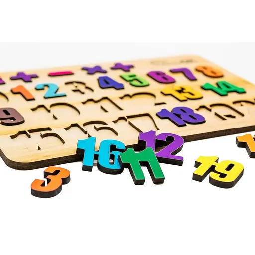 Деревянный пазл-вкладыш "Цифры" PuzzleOK Puz-11230 А4, 27 элементов - фото 2