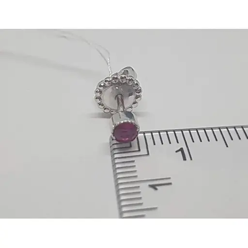 Серебряные пуссеты Лазурит с фианитами. 28403Р ЗЕЛ розовый - фото 3