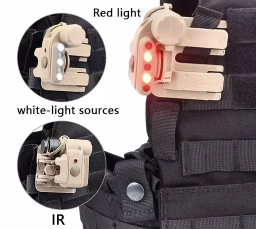 Тактический фонарик на шлем (белый и красный свет) Койот - фото 6