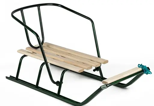 Санки детские с откидной спинкой, зеленые, АРТ. 1 ЗЕЛ