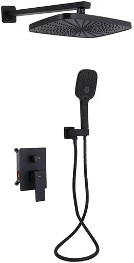 Душова система для душу Qtap Gemini прихованого монтажу Black Matt QTGEM113BLM45697 - фото 1