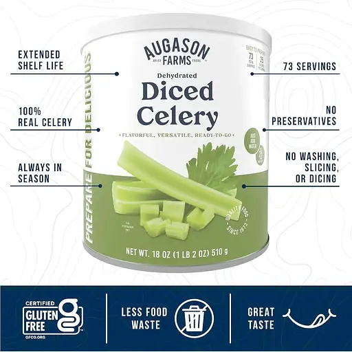Сельдерей нарезанный сублимированный Augason Farms с большим сроком годности 25 лет 73 порции - фото 4