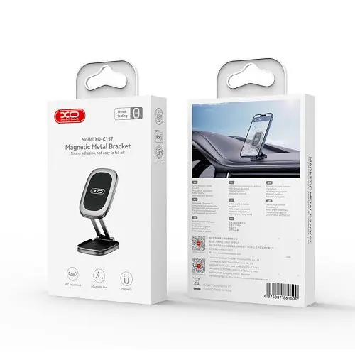 Автодержатель XO C157 mini Folding Universal Magnetic Phone Holder Free Accessory Kit черный - фото 5