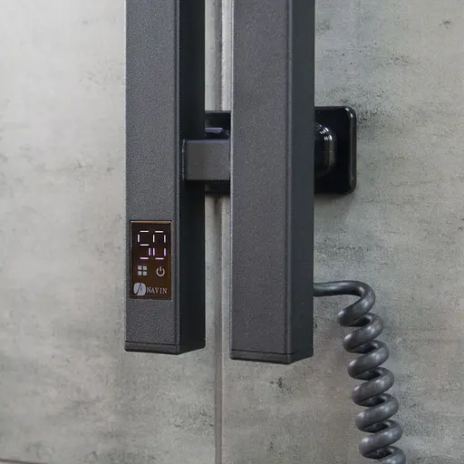 Електрична рушникосушка Navin Силует Квадро 90x1200 Sensor права, чорний муар 12-228053-3680, Чорний матовий, Праве, Електронний - фото 6