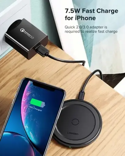 Беспроводная зарядка Ugreen ED032 10W Qi Wireless Charging Pad черная - фото 5