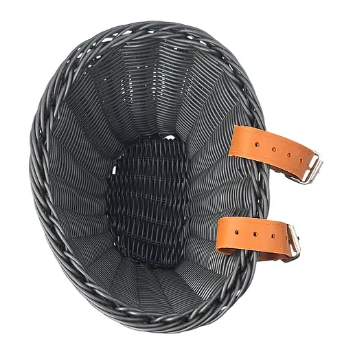 Кошик на дитячий велосипед / самокат 20х16х16 см плетений ретро чорний (G0001897) - фото 3