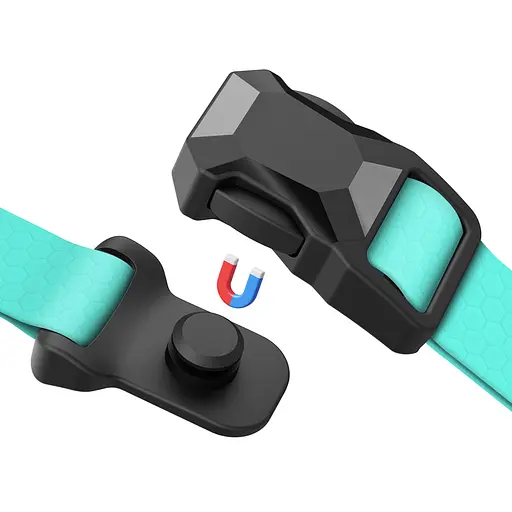 Ошейник для собак водостойкий Waudog Magnet с QR-паспортом магнитная пряжка-фастекс M Ш 20 мм Д 28-40 см тиффани - фото 2