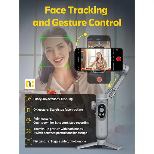 Стабилизатор видеосъемки AOCHUAN Smart X Pro Grey (AOCHUAN-SMARTXPRO-G) [150593] - фото 12