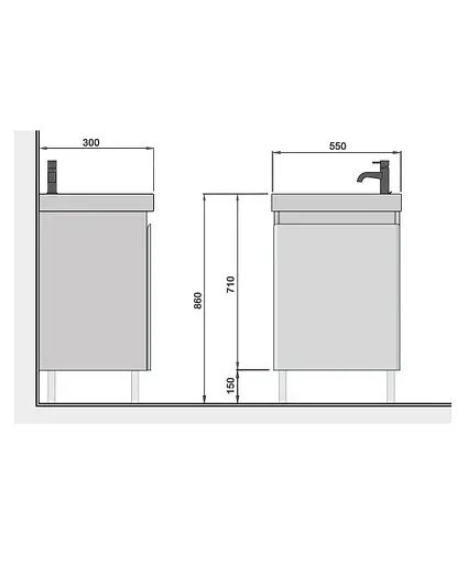 Тумба Мойдодир Catania 55-U з умивальником Dana 55 Білий універсальна Білий - фото 7