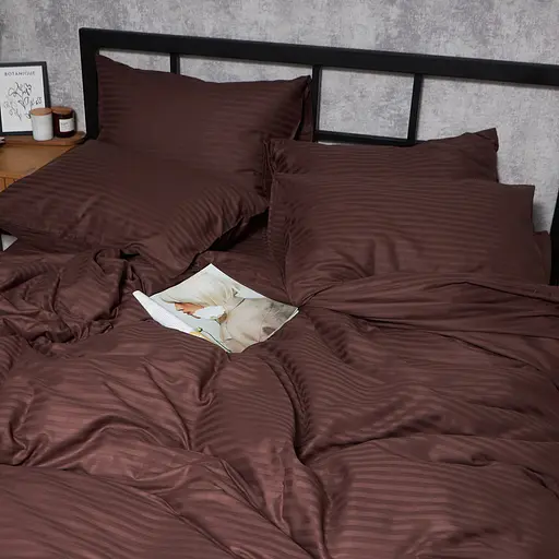 Пододеяльник Moon&Star Satin Stripe Warm Espresso Евро 200x220 см - фото 4