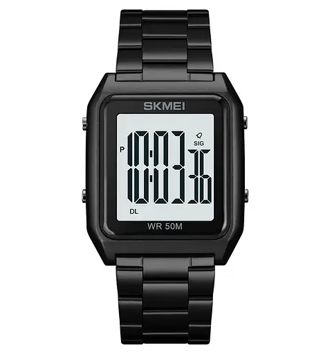 Чоловічий наручний годинник Skmei 1879 (Чорний з білим)