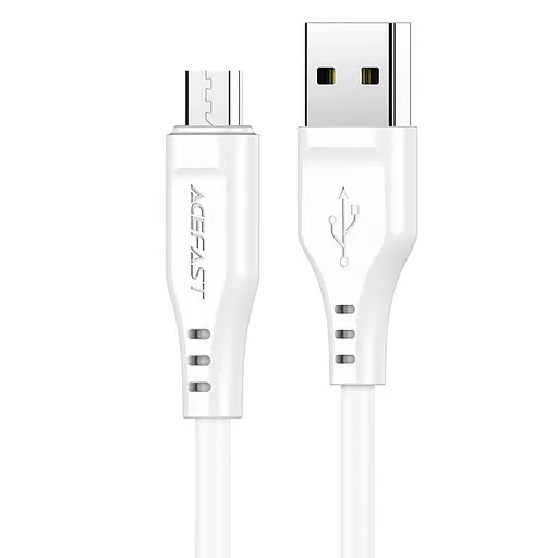 Кабель ACEFAST C3-09 USB to Micro 2,4A, 1.2m, TPE, TPE connectors, White - фото 1
