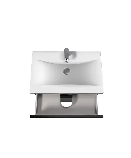 Тумба Мойдодир Rome 70-U з умивальником Debut 70 підвісна підлогова Графіт - фото 7