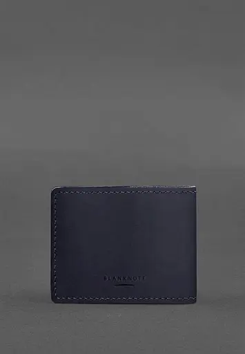 Кожаная обложка для разрешения на оружие темно-синяя Crazy Horse - фото 4