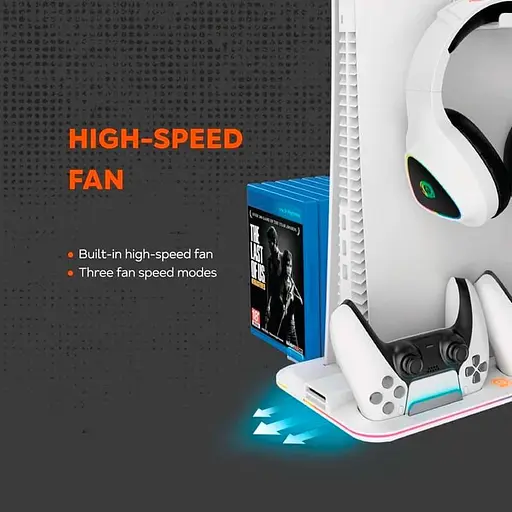 Пидставка для охолодження Canyon CS-5 RGB PS5 Charge Black (CND-CSPS5B) - фото 7