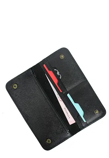 Кожаный портмоне Mark 2 черный Сафьяно - фото 2