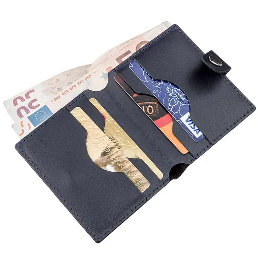 Мужской кожаный кошелек Shvigel 10х8.5х1 см acs0015128 - фото 3