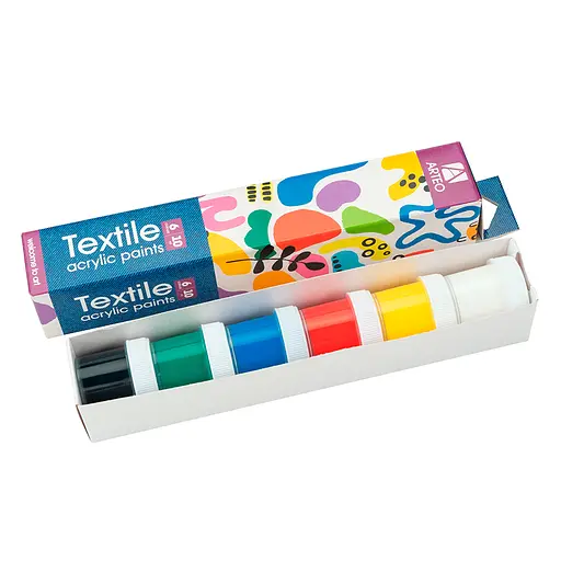 Набор акриловых красок для росписи тканей Colors 6×10 мл Arteo - фото 2