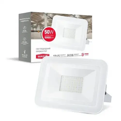 Светодиодный прожектор Maxus FL-02 5000лм IP65 5000K 50W (Белый) - фото 2
