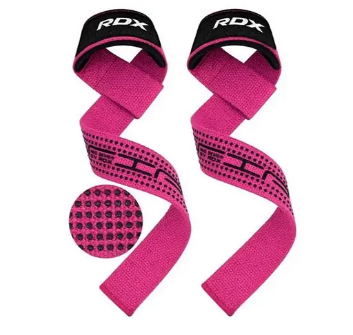 Лямки для тяги RDX S4 Gym Cotton Gel Straps Pink Plus (WAC-S4P+) - фото 4