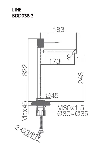 Смеситель для умывальника Imex Line высокий хром BDD038-3 Хром - фото 3