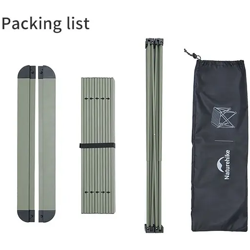 Складной стол Naturehike CNK2450JJ013, L, алюминий, серый - фото 4