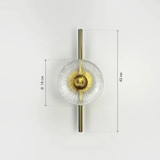 Елегантне декоративне латунне бра з імітацією квітки Line F Арт. B058/1 AB - фото 3