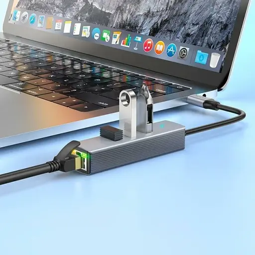 Перехідник Hoco Hub HB34 USB to USB 3.0 x 3+RJ45 /19 - фото 5