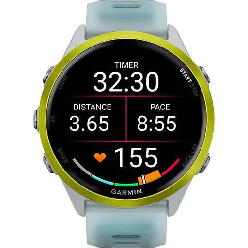 Смарт-часы Garmin Forerunner 570 47mm Amp Yellow Aluminum with Translucent Whitestone/Turquoise Band (010-02971-01) [138715] - фото 6