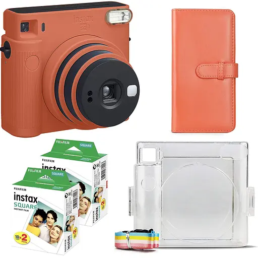 Подарочный набор фотоаппарат Fujifilm Instax Square SQ1, Фотобумага 40 шт, Прозрачный чехол, Фотоальбом 80 - фото 1