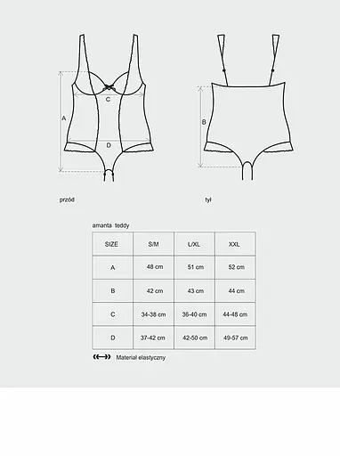 Боді Obsessive Amanta L/XL чорний - фото 5