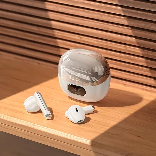 Бездротові навушники Hoco EQ18 Field ANC+ENC noise cancelling true wireless BT headset, BT5.4, 35mAh, 300mAh, 5-6h, Milky white - фото 5