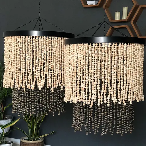 Подвесная люстра из серии "Деревянные бусины" Ø 40 см Line.F MJ 197-400 - фото 7