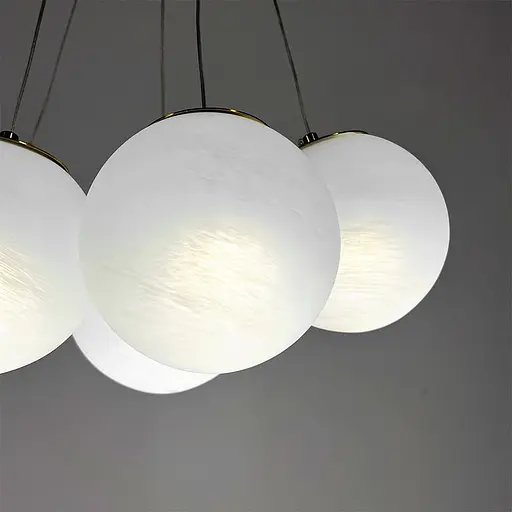 Люстра-пучок на 5 мармурових плафонів | Line F | Арт. MJ141/5 AB+WT - фото 2