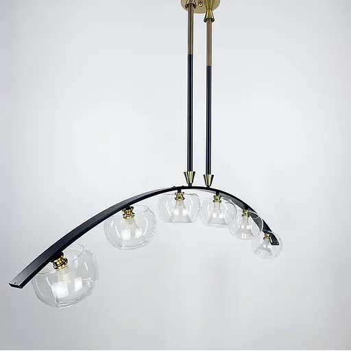 Дизайнерська люстра у вигнутому каркасі чорного кольору Line.F ZL 1708/6 - фото 7