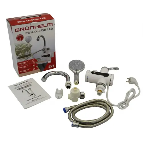 Проточний водонагрівач Grunhelm EWH-1X-3FSH-LED - фото 3