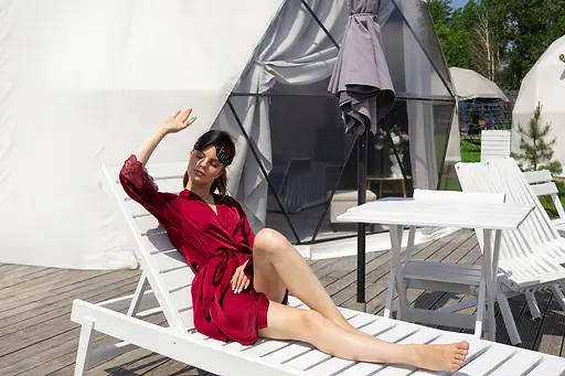 Маска для сна шелк Чумацький Шлях 3.1 с вышитым украинским орнаментом в Подарочной упаковке Черная (1200-02) - фото 12