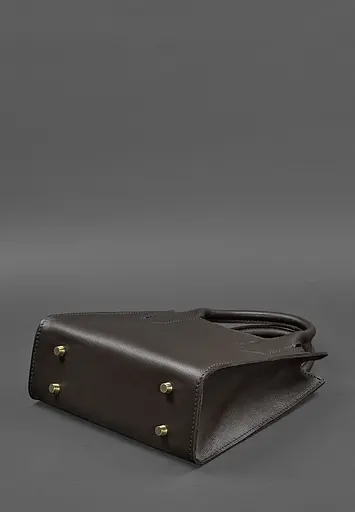 Шкіряна жіноча сумка-кроссбоді темно-кориичнева - фото 4