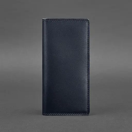 Кожаный портмоне-купюрник 11.0 темно-синий Краст - фото 6