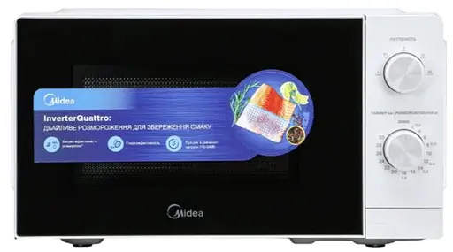 Мікрохвильова піч Midea MM7P012MZ-W біла, інвертор