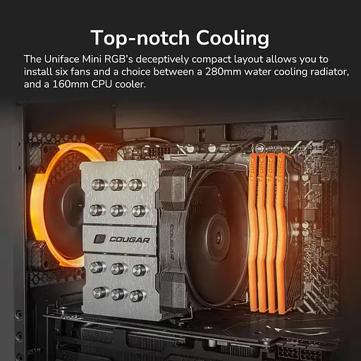 Корпус Cougar Uniface Mini RGB Black (UNIFACE MINI RGB Black) Без БП - фото 6
