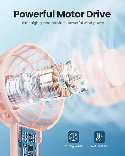 Міні-портативний вентилятор Gaiatop 3 швидкості - фото 3