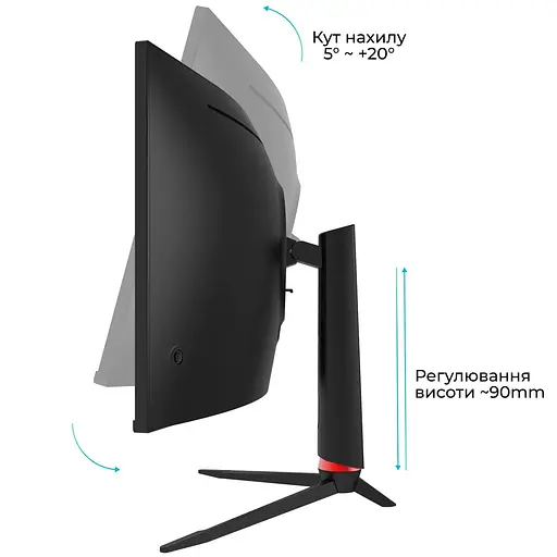 Монітор 34" QUBE Overlord C34UQ180H Curved UWQHD VA 180Hz (C34UQ180H) - фото 5