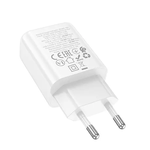 МЗП Hoco N61 Gentle PD20W+QC3.0 (1USB-A/1C) White - фото 2