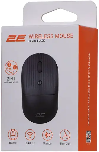 Беспроводная мышь 2E MF218 Silent WL BT Black (2E-MF218WBK) - фото 2
