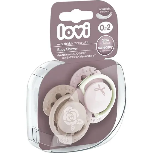 Пустышка силиконовая динамическая LOVI Baby Shower Girl 0-2 месяцев 2 шт. (22/900girl) - фото 3