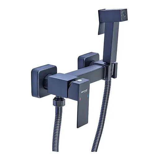 Смеситель для гигиенического душа наружного монтажа Mixxus KUB-222 Black MI6019, Черный матовый - фото 1