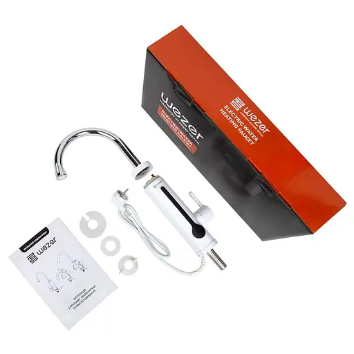 Проточный водонагреватель для кухни поворотный излив термопредохранитель датчик температуры 3,3 кВт белый Wezer SDR-A8TR - фото 3