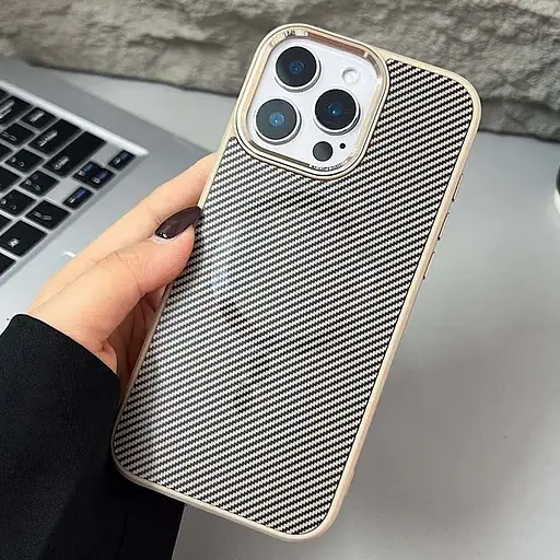 Чохол Epik TPU+PC Carbon Mirage with MagSafe для Apple iPhone 16 Pro 6.3 Antique White - фото 2