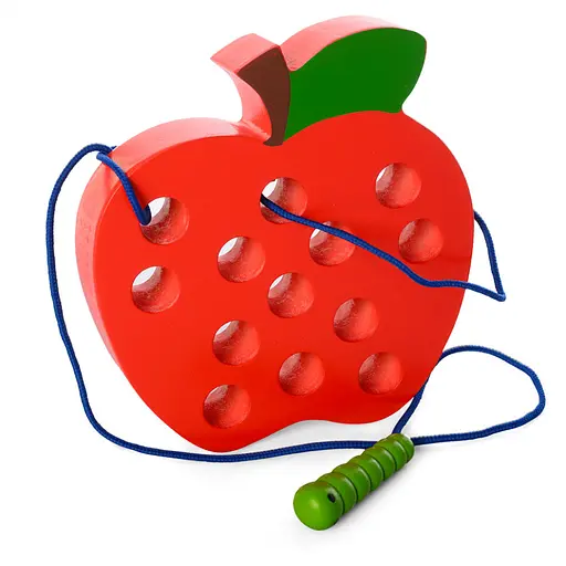 Развивающая игрушка Шнуровка MD 1228 деревянная Яблоко